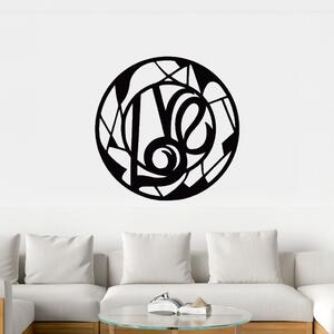 Drevená dekorácia na stenu - Love kruh - 33x33