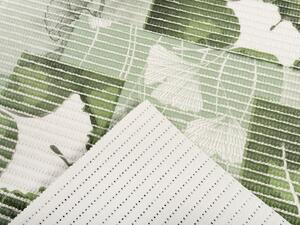 Kúpeľňová penová rohož / predložka PRO-058 Ginkgo listy na zelenom - metráž šírka 65 cm