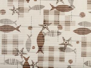 Kúpeľňová penová rohož / predložka PRO-060 Morské ryby a hviezdice na krémovom - metráž šírka 65 cm