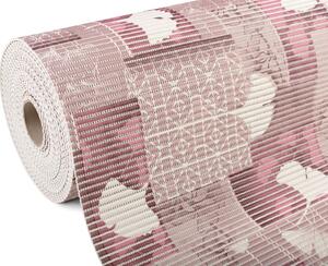 Kúpeľňová penová rohož / predložka PRO-057 Ginkgo listy na starofialovom - metráž šírka 65 cm