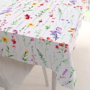 Biante Bavlnený obdĺžnikový obrus Sandra SA-492 Kvetovaná lúka na bielom 50x100 cm