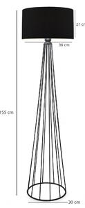 Dizajnová stojanová lampa Fellini II 155 cm čierna