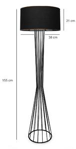 Dizajnová stojanová lampa Fellini 155 cm čierna