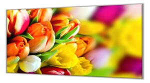 Ochranná doska kvety farebných tulipánov - 52x60cm / ANO