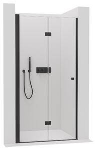 Cerano Volpe, skladacie sprchové dvere 100x190 cm, 6mm číre sklo, čierny profil, CER-CER-423334