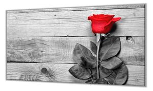 Ochranná doska červená ruža na šedých doskách - 52x60cm / NE