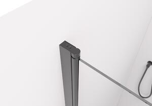 Cerano Volpe, sprchovací kút so skladacími dverami 60(dvere) x 70(stena), 6mm číre sklo, čierny profil, CER-CER-427282