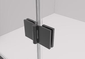 Cerano Volpe Duo, sprchovací kút so skladacími dverami 60(dvere) x 60(dvere), 6mm číre sklo, čierny profil, CER-CER-427375