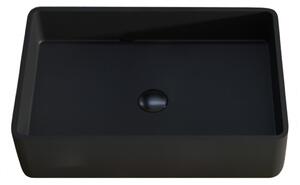 Cerano Lacerta, umývadlo na dosku z liateho mramoru 600x400x150 mm, čierna matná, CER-CER-WB05B