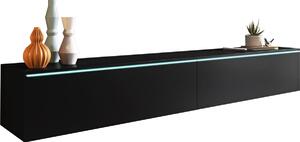 TV stolík MENDES D 180, 180x30x32, čierny grafit + LED