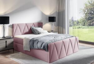 Manželská posteľ GISELA LUX - 160x200, hnedá + topper ZDARMA