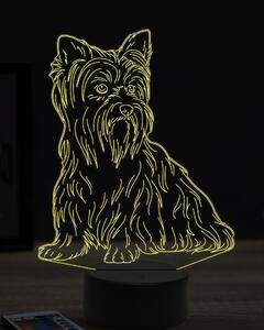 Beling 3D lampa, Jorkšírsky teriér, 7 farebná JAK9