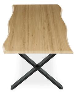 Jedálenský stôl 160x90 cm HT-F4316 OAK divoký dub / čierne nohy