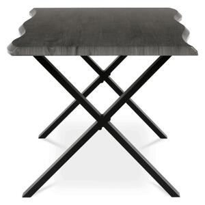 Jedálenský stôl 180x90 cm HT-F4318 GREY sivý dub / čierne nohy