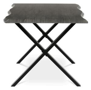 Jedálenský stôl 160x90 cm HT-F4316 GREY sivý dub / čierne nohy