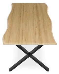 Jedálenský stôl 180x90 cm HT-F4318 OAK divoký dub / čierne nohy