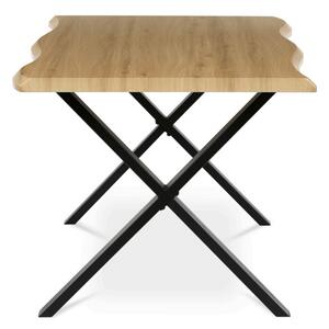 Jedálenský stôl 180x90 cm HT-F4318 OAK divoký dub / čierne nohy