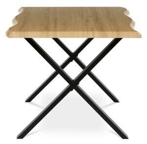 Jedálenský stôl 160x90 cm HT-F4316 OAK divoký dub / čierne nohy