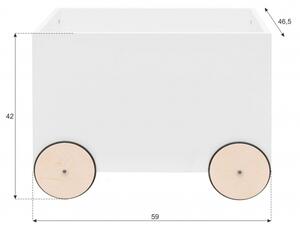 Bellamy Box na hračky na kolesách Lotta biela/prírodná