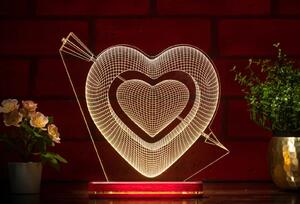 Beling 3D lampa, dve prepichnuté srdcia Valentínka, 7 farebná GV3