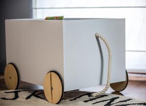 Bellamy Box na hračky na kolesách Lotta biela/prírodná