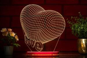 Beling 3D lampa, Valentínka srdce, 7 farebná GV2
