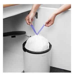 Biely vstavaný oceľový odpadkový kôš 15 l – Brabantia