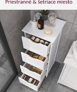 Kúpeľňová skrinka so 4 zásuvkami 30 x 30 x 82 cm, biela