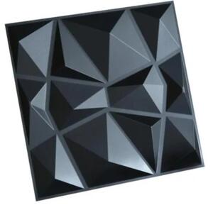 Obkladové panely 3D PVC D094-1, cena za kus, rozmer 500 x 500 mm, Diamant čierny mini, IMPOL TRADE