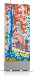 Flatyz Holiday Fall Landscape with House and Tree dekoratívna sviečka 6x15 cm