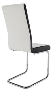 KONDELA Jedálenská stolička, ekokoža biela, čierna/chróm, NEANA