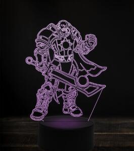 Beling 3D lampa, anduin lothar, 7 Farebná V1LT