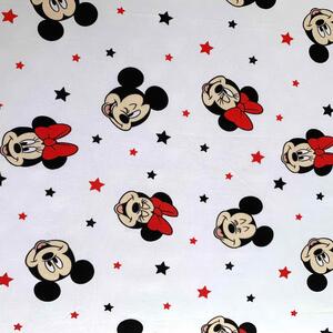 Jerry Fabrics Bavlnené napínacie prestieradlo 90x200 + 25 cm - Mickey a Minnie "Hviezdy"