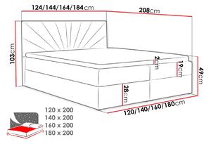 Boxspringová jednolôžková posteľ 120x200 TOMASA 4 - béžová + topper ZDARMA