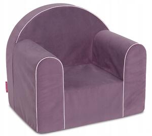 Vulpi Jednofarebné detské kresielko, fotel Velvet Farba: fialová