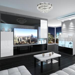 Obývacia stena Belini Premium Full Version čierny lesk + LED osvetlenie Nexum 115