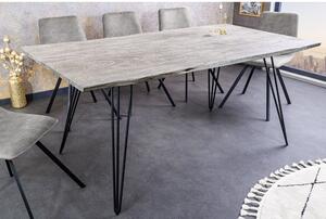 Massive home | Jídelní stůl Scorpion 140 cm šedý masiv akácie 43665