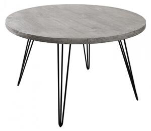 Massive home | Kulatý jídelní stůl Scorpion 80 cm šedý masiv mango 43663