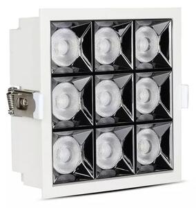 V-TAC Zapustené hranaté biele LED svietidlo 36W 38° SAMSUNG čipy CRI90, Teplá biela 2500 - 3000K