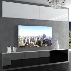 Obývacia stena Belini Premium Full Version biely lesk / čierny lesk + LED osvetlenie Nexum 93