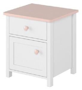 Nočný stolík do detskej izby LEGUAN - biely / ružový