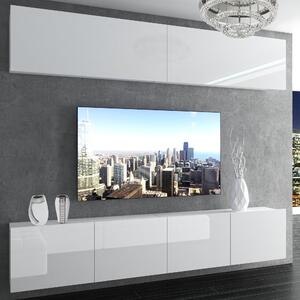 Obývacia stena Belini Premium Full Version biely lesk + LED osvetlenie Nexum 86