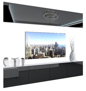 Obývacia stena Belini Premium Full Version čierny lesk + LED osvetlenie Nexum 92
