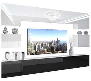 Obývacia stena Belini Premium Full Version čierny lesk / biely lesk + LED osvetlenie Nexum 36