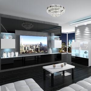 Obývacia stena Belini Premium Full Version čierny lesk / biely lesk + LED osvetlenie Nexum 37