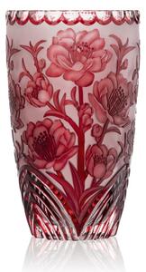 Bohemia Crystal Ručne brúsená váza Sakura Rubín 305mm