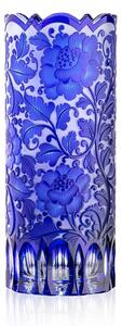 Bohémia Crystal Ručne brúsená váza Blossom Modrá 300mm
