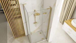 Rea Hugo, 1-krídlová sprchová kabína 100(dvere) x 90(stena) x 200,5 cm, zlatá matná, KPL-K8416