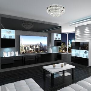 Obývacia stena Belini Premium Full Version čierny lesk + LED osvetlenie Nexum 9