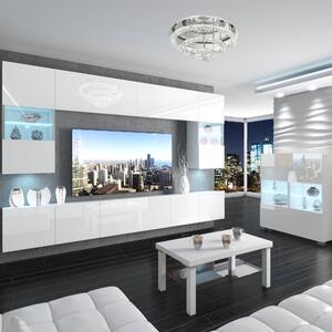 Obývacia stena Belini Premium Full Version biely lesk + LED osvetlenie Nexum 1